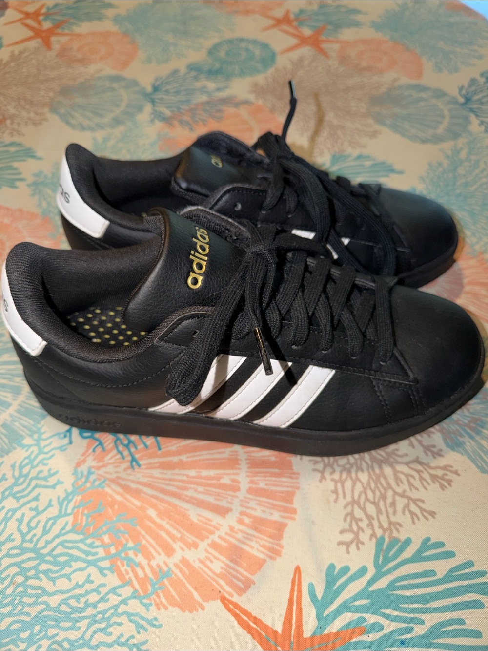 adidas Black Sneakers with White Three Stripes
